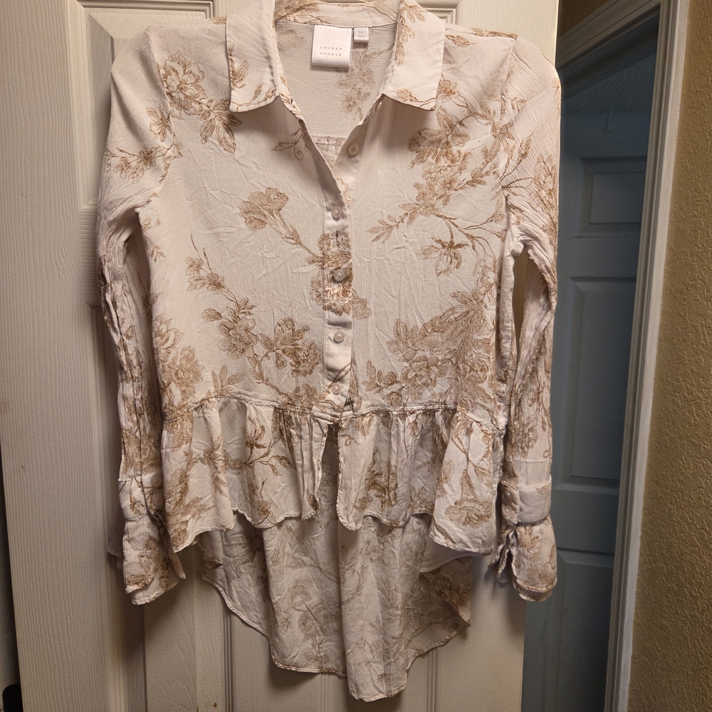 LC Lauren Conrad Floral Blouse